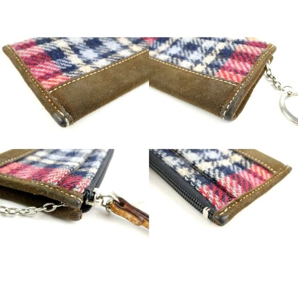 Coach Tartan Wool Mini Skinny Case w/ Keychain & Star Charm - Picture 10 of 14